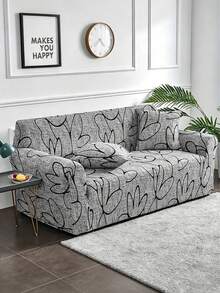 1pc Geometric Line Print Sofa Cover, Modern Minimalist Polyester Stretch Full Sofa Slipcover & 1pc Unfilled Throw Pillow Case, Suitable For All Seasons, Casual For Summer - Multicolor - View 3