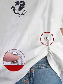 Botones para Camisetas Manga Corta/Pantalones Botones Ajustables Dobladillo Largo Botones Fijos Clips Acortadores Sujetadores de Ropa Botones Decorativos Clips de Moda Clips Duraderos Sujetadores de Metal Clips de Cierre Ajustable Clips de Fijación de Dobladillo - Modelo B - Ver 6