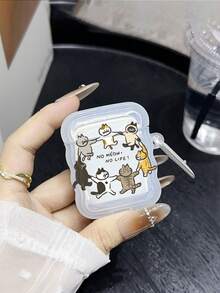 1個可愛貓咪手持遊戲設計極簡電鍍耳機保護套，適用於Apple Pro 2藍牙耳機，新款第4代、第3代、第1/2代Apple Pro 3耳機保護殼 - 彩色 - 查看 2