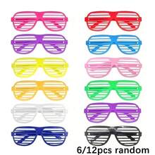 6/12pcs Shutter Frame Glasses, Colorful 80s And 90s Party Accessories, Birthday Party Supplies, Colorful Holiday Novelties, Plastic, No Power Required, Costume Party Glasses, Lensless Party Decoration Glasses, Random Color - View 2