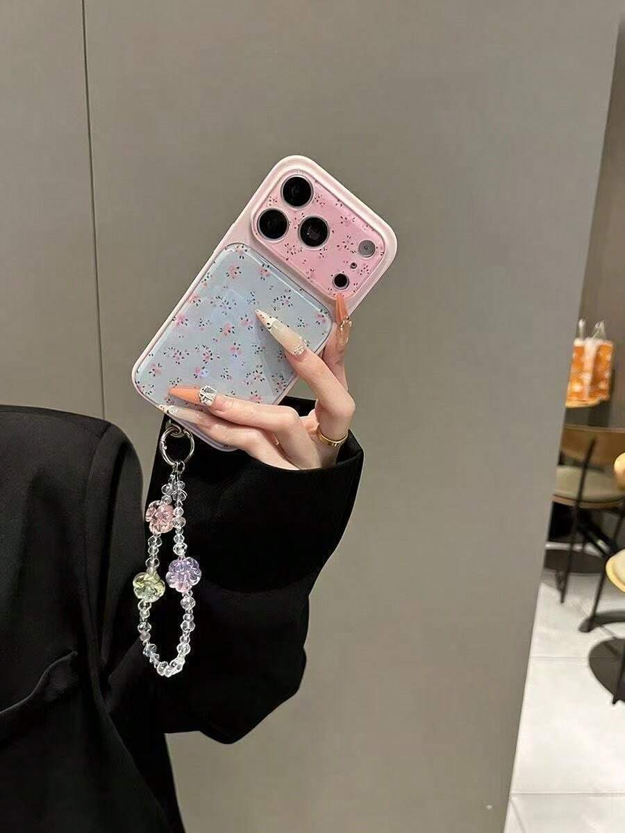 Funda con estampado floral pequeño en azul claro compatible con Apple 17 Air/16 Pro Max, 15 Plus, pantalla de vista amplia, 14 13. - Rosa - Ver 1