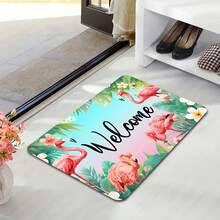 Commercial Mat Spring/Summer Flamingo Pattern Carpet, Welcome Doormat, Non-Slip, Dirt-Resistant, Suitable For Laundry Room Decoration, Kitchen Mat, Washable Farmhouse Home Kitchen Mat, Bathroom Suitable For Laundry Room, Kitchen, Hallway, Corridor - Multicolor - View 4