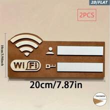 2D Flat Retro WiFi Network Sign - No Power Required Wireless Router Password Board, Artificial/Brown Retro Plaque, Home Office Cafe Decor - Housewarming Or Mother's Day Gift, Password Reminder, Minimalist Style, Wooden Material - Multicolor - View 11