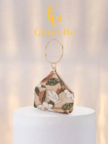 Glintelle 女款亮片亮粉晚宴包 (隨機圖案) 優雅、迷人、精緻、時尚、奢華、閃亮亮片手提包，專為女性、女孩、女士、新娘設計，非常適合派對、晚間活動、宴會、舞會、婚禮、聖誕節、女性禮物、情人節禮物、亮片洋裝搭配、裝飾性場合穿搭 - 金色 - 查看 8