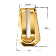 New Copper Belt Tail Clip, Webbing Strap End Clip, Multi-Function Metal Clip For Belt, Phone Back, Business Card, Portable Daily Accessories Ready - Gold - View 4