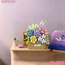 多款微粒積木花籃6件組，732pcs/757pcs/771pcs/886pcs多粒成人組裝花籃，DIY組裝療癒花籃，手工3D花籃，桌面節日溫馨裝飾，適合積木愛好者、收藏家、家居裝飾、藝術收藏。減壓療癒組裝積木玩具，畢業季/母親節/情人節/女孩禮物/復活節/週年紀念/好友/老師/其他重大節日禮物推薦。 - 彩色 - 查看 17