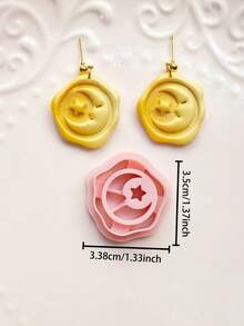 Celestial Sun & Moon Clay Cutter Mold Set, Polymer Clay Earring Making Tools, DIY Jewelry Craft Supplies, PLA Pottery Mold - Sun - View 11