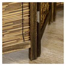 Hand Woven Room Divider, 4 Panel Folding Screen, Reed Partition Wall, 63"X67", Brown - 4pcs - View 8