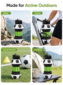 Novelty Water Bottle With Retractable Sphere Design And Key Ring Leak Resistant Silicone Folding Mechanism For Fitness Enthusiasts Sleek Minimalist Carrier To Hold Beverages During Running Traveling And Gym Travel Essential Water Bottle - 彩色 - 查看 6