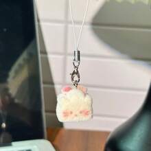 3D Flocked Cake Phone Charm Cartoon Animal Food Toy Lanyard Pig Rabbit Bag Pendant Cute Sweet Accessory - Multicolor - View 11