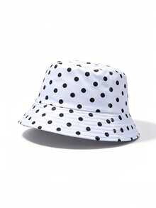1pc Women's Polka Dot Print Bucket Hat, Wide Brim UV Protection Sun Hat, Suitable For Outdoor Sports And Activities, Beach, Vacation, New Fashion Unisex Sun Protection Foldable Wide Brim Sun Hat, Casual Versatile Bohemian Vintage Elegant Style, Polyester Fabric, Versatile, Beach Sun Hat, Cute Women's Personalized Sun Hat, Suitable For Daily Commute, Shopping, Outdoor Sports, Streetwear, Summer Multi-Functional Sun Hat. - Multicolor - View 5