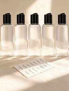 5pcs 100ml TSA Approved Travel Bottles Set, Leakproof Refillable Toiletry Containers With Labels For Shampoo, Lotion, Skincare, Air Travel - Multicolor - View 1