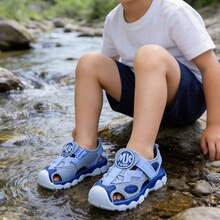 Vicvait Cute Rhinestone Bow Open Toe Girls Sandals, Breathable Beach Holiday Shoes - Blue - View 3