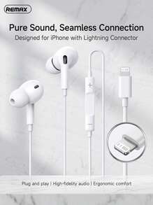 REMAX 3.5mm/Type-C/Lightning三接口有線耳機 高解析無損音質 HiFi入耳式 聽聲辨別遊戲K歌帶麥 通用蘋果安卓手機平板電腦 - 查看 12