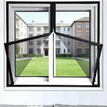 Black Zippered Window Screen, High Transparency Dense Mosquito Net, Special Mosquito Net, Breathable, No Drilling Required, Washable - Black Zippered Window Screen - View 6