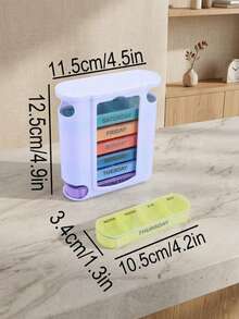 2/1pc 28-Compartment 7-Day Portable Pill Box, Stackable Daily Pill Organizer - (4 Times Per Day) Weekly Medication Reminder - Premium Weekly Morning/Evening Pill Box For Morning, Noon, Evening And Bedtime Medication, With 7 Separate Stackable Compartments, Daily Medication Organizer, Also Suitable For Storing Vitamins, Travel Essentials, Mother's Day, Pill Box, Gift For Seniors - Multicolor - View 7