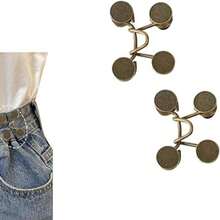 2/4/6/8Sets Nail-Free Metal Jeans Button Snaps Detachable Pants Clips Buttons Pins DIY Waist Tightener Clothing Buckles Sewing Tools - Multicolor - View 23