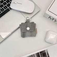 Mini estuche protector de auriculares de mezclilla, monedero, bolsa de almacenamiento de auriculares portátil con tapa abatible, bolsa de auriculares Bluetooth de carcasa blanda - Multicolor - Ver 2