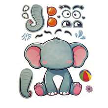 12/24 PCS Animal Theme Creative Sticker Set, Animal Expression Collage Toy, Interactive Educational Craft Material, Farm Animal Face-Changing Stickers, DIY Handmade Sticker Art, Educational Creative Expression Sticker Pack School Supplies - CY-j03 - View 11