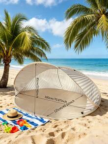 Lightweight Portable Quick Setup Beach Tent | 2-3 Person Automatic Pop-Up Beach Tent | Beach Essential | Breathable And Spacious | Great For Camping And Picnic | Outdoor Gardening Supplies | Suitable For Fishing And Hiking | Summer Outdoor Gear | Sunshade Canopy | Camping Tent | Automatic Pop-Up Tent | Party Tent, UV Protection Sunshade, Waterproof Instant Setup Tent, Suitable For Beach, Camping, Picnic, Fishing - Multicolor - View 11