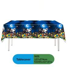 Roblox 1pc 137x274cm Disposable PE Tablecloth, Simple Solid Color Rectangular Thickened Waterproof Table Cover, Suitable For Birthday, Picnic, Wedding, Camping - 99 Nights Tablecloth - View 4