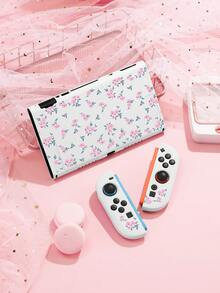 1pc Minimalist Elegant Gentle Style Pink Floral Pattern Switch2 (2025)/Switch NS/Switch OLED Compatible Game Console Accessory Set, Game Console Protective Case/Storage Bag/Dock Shell, TPU Soft Shell, Beautiful And Practical, Portable Stand, Portable Travel, Anti-Drop Anti-Scratch, Anti-Fouling, Fashion Romantic Gift - Multicolor - View 13