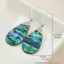 Anting Gantung Resin Cangkang Abalon Imitasi Berbentuk Tetesan Air, Bahan Emas Putih Berlapis Tembaga, Desain Vintage, Aksesori Desainer Niche Unik - Perak - View 2
