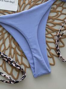 2pcs Leopard Print Halter Tie Sexy Bikini Swimwear For Women, Suitable For Spring & Summer Vacation Beach - Camel - View 5