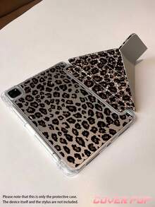 1件豹紋亮片雙面壓克力透明水晶平板保護殼，相容 iPad Air 8(M4)2026(11英吋)、Air 8(M4)2026(13英吋)、11(2025/10.9)、Air 4/5/6/7(2025/10.2)、Pro 11/10th/9.7/10.5，相容 Galaxy Tab A9，具備睡眠/喚醒功能與多角度折疊支架，日常保護首選，節日禮物 - 彩色 - 查看 4