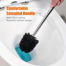 Toilet Brush Set, Bathroom Cleaning Brush, With Metal Handle And Dense Bristles, Won't Scratch The Toilet, Suitable For Kitchens, Dining Rooms, Bathrooms, And Plastic Surfaces, Bathroom Accessories, Home Decor - Multicolor - View 6