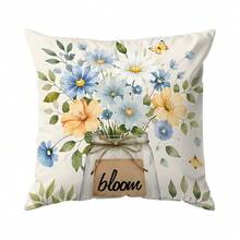 4pcs/1pc Butterfly Floral Pattern Pillow Covers Without Inserts, Single-Sided Printed Pillow Covers, Suitable For Living Room Bedroom Home Decor, All Season Pillow Covers - Multicolor - View 11