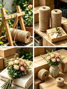 1 Roll 20/100/218/999m Vintage Style Jute Rope, Multi-Purpose, Suitable For Gift Wrapping, Hanging Plants, DIY Crafts And Rustic Home Decor - Multicolor - View 5