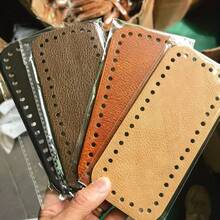 4pcs PU Leather Crochet Bag Bottoms, 7 X 3 Inch Rectangular Bag Base Cushion Shaper Crochet Bag Bottom Shaper With Holes Suitable For DIY Crochet Bag Shoulder Bag Wallet Making, Earth Tone, DIY Wallet Making - Multicolor - View 12