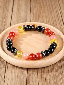 Vintage Style Men's Protection Bracelet, Tourmaline, Carnelian, Courage, Focus, Absorb Negative Energy, Grounding Healing Meditation Jewelry Unisex - Multicolor - View 4