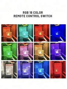 1 個 海洋波浪/極光 RGB 遙控 3 色夜燈水晶燈，創意床頭氛圍燈，16 色鑽石效果，水波紋設計，適用於兒童房、臥室、走廊 - Night Light Projector - 查看 8