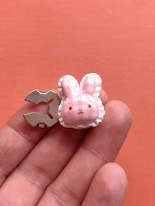 1PC/2PCS 3D Cute Cartoon Pattern Button Covers, Shirts Button Cover Clip On Button Covers Fashion Crystal Cufflinks Cover - Pink - View 6