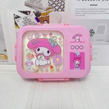 1個 Sanrio Hello Kitty & Friends 粉色便當盒套組 - 防漏、長方形、耐用塑料分格午餐盒，手洗，適用於工作、學校和旅行。便當收納盒 | 卡通主題便當盒 | 易於清潔的材質 - 彩色 - 查看 18