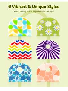 10/5/1pc Floral Pattern Non-Slip Silicone Key Covers, Durable Non-Slip Key Identifiers, Suitable For Home, Office And Door Keys, Perfect For Family Members And Roommates, Keep Organized, Home Decor, Home Essentials, Gift For Grandma (Random Style) - View 4