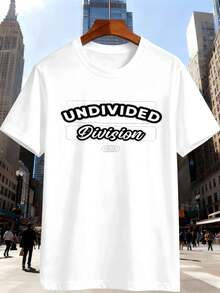 Men's T-Shirt With Graphic Print, Made Of Cotton, Autumn, 100% Cotton, Crew Neck, Comfortable Fit, Casual - White - View 2