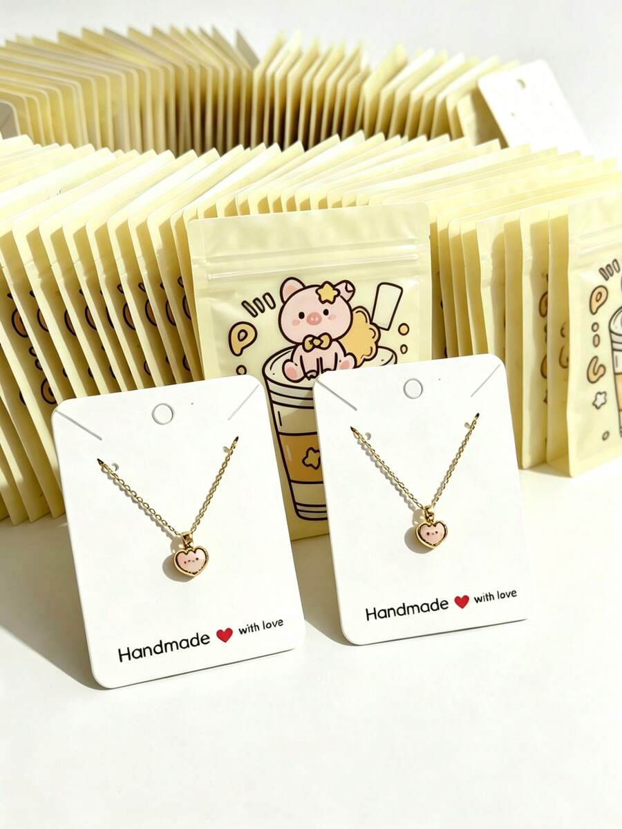 10/20/40pcs Earring Necklace Storage Cards Jewelry Earring Display Rack - White - View 1