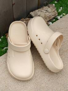 Men's Summer Closed-Toe Breathable Comfortable Soft Adjustable Heel Outdoor Garden Beach Pool Slides - Off-white - View 5