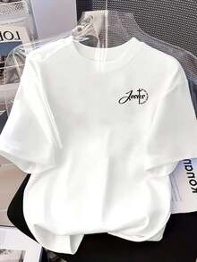 Camiseta de manga corta% algodón con estampados frontales y traseros - Jesús, Cruz - Camiseta estampada de moda para mujer, ¡tu mejor elección! Adecuada para todas las estaciones, s - Blanco - Ver 3
