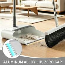 3-In-1 Set Of Broom, Dustpan And Floor Brush - Off-white - View 4
