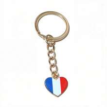 5pcs Enamel National Flags Of Countries Heart Charms Pendant With 25mm Keyring Keychians DIY Jewelry Making Accessories - National Flag - View 4