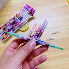 12PCS Double-Ended Highlighters, K-Pop Girl Group Cartoon Design. Dual-Head Marker For Writing, Drawing & Coloring. Stationery, Great For Gifts. Random Styles & Packages - Multicolor - View 4