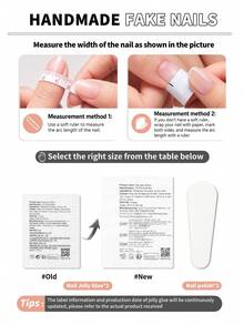 10pcs Handmade Short Square Pressed In Nails, Peach French Tips With Shiny Pearl Details, Sweet Daily Fake Nails Handmade Press On Nails - 彩色 - 查看 3