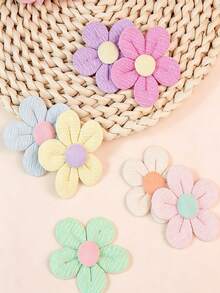 10pcs Assorted Color Floral Hair Clip Set, Fabric Non-Damaging Alligator Hair Clips, Versatile Side Bang Clips For Students' Daily Wear,Claw Clips - Multicolor - View 2