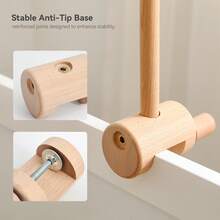 Minimalist Natural Wood Style Baby Hanging Ornament Stand, Adjustable Clamp Base, Fits Different Thickness Installation Surfaces, Stable And Durable, Lightweight And Portable, Suitable For Crib/Playpen/Children's Room Multiple Scenes - Wood Color - View 6