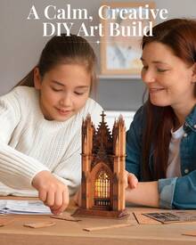Robotime Rolife 3D Puzzle Twin Towers Cathedral, Wooden Puzzle For Adults, 111-Piece Model Kit, 2 Hours Assembly Time, Collectible Home Decor - TGA01 - View 3