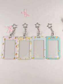 1pc Polka Dot Pattern Fashionable Personalized Retractable Card Holder, Whale Shark Print Keychain Pendant Bag Charm, Student ID Bus Card Protective Sleeve, Suitable For Office Workers And Students Daily Use - Rectangle - View 12